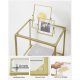 VASAGLE Bogreol, 6-etagers bogreol, slank reol til sovev�relse, badev�relse, hjemmekontor, h�rdet glas, st�lramme, metallisk guld LGT500A01