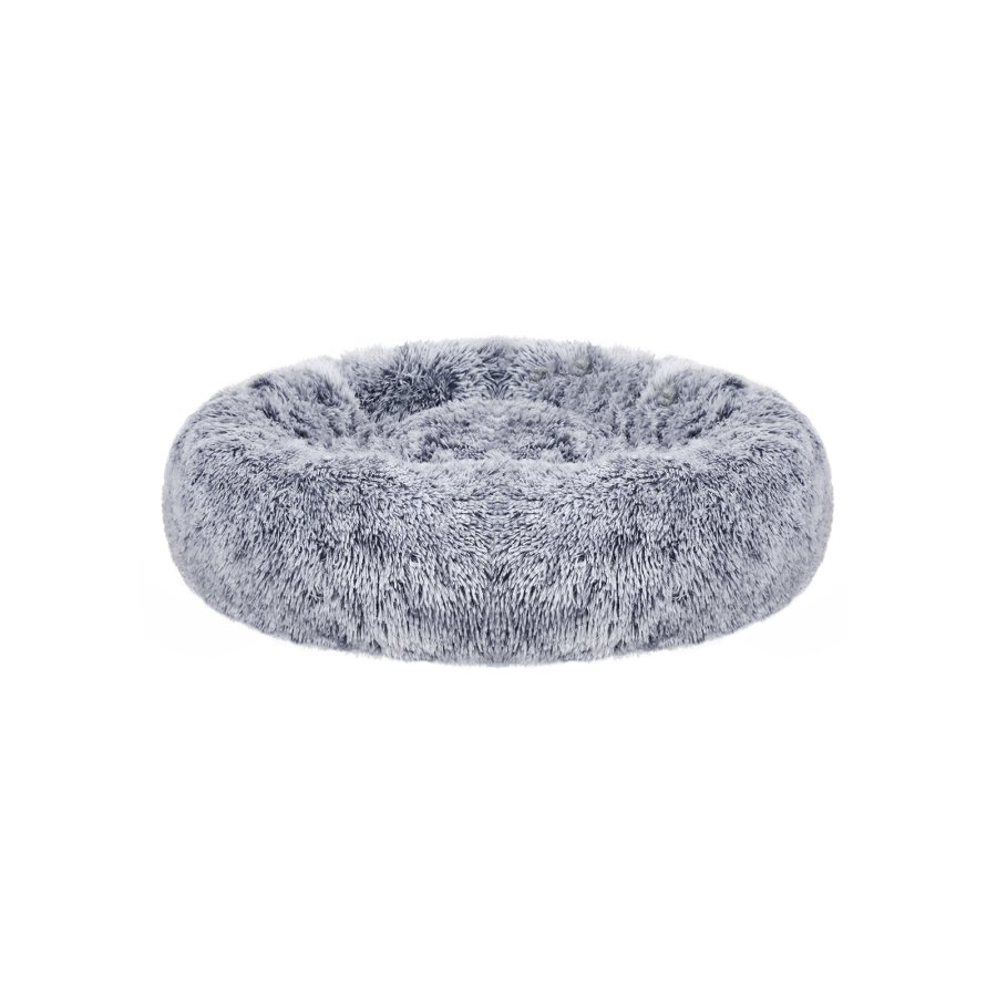FEANDREA Hundeseng, Donut Katteseng, Bl�d Beroligende K�ledyrsseng med Aftageligt, Vaskbart Betr�k, Bl�d Lang Plys, 50 cm, Gr�