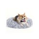 FEANDREA Hundeseng, Donut Katteseng, Bl�d Beroligende K�ledyrsseng med Aftageligt, Vaskbart Betr�k, Bl�d Lang Plys, 70 cm, Gr�