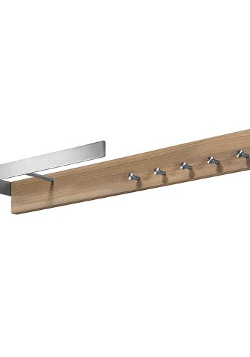 SPINDER DESIGN rektangulr Noa knaggrekke, m. 5 kroker og hengerstang - stl