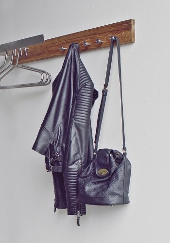 SPINDER DESIGN rektangulr Noa knaggrekke, m. 5 kroker og hengerstang - stl