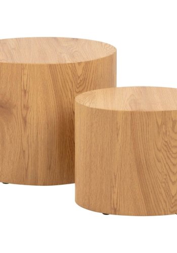 ACT NORDIC Mice sofabord - naturpapir vill eik, oval (sett med 2)