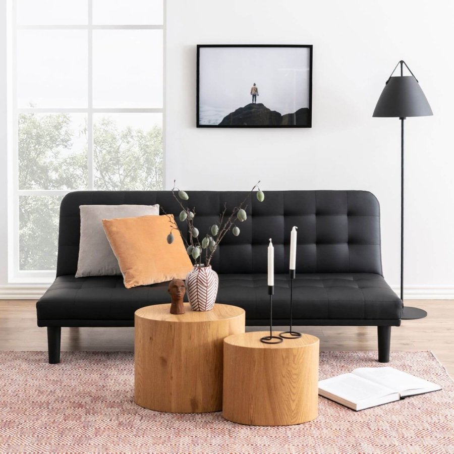 ACT NORDIC Mice sofabord - naturpapir vill eik, oval (sett med 2)