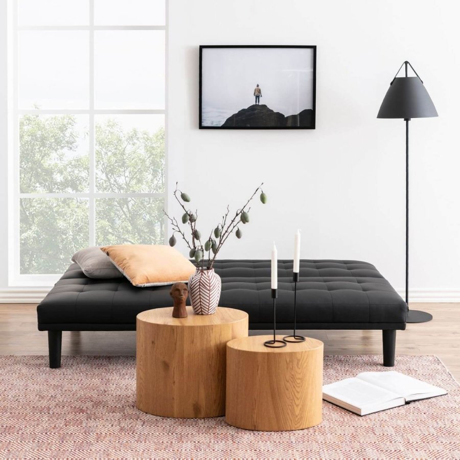 ACT NORDIC Mice sofabord - naturpapir vill eik, oval (sett med 2)