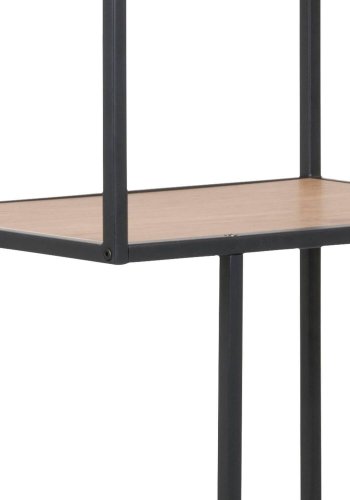 ACT NORDIC Seaford bogreol - natur/sort papir vild eg/metal, m. 4 hylder(H:185cm x77cm x 35cm)