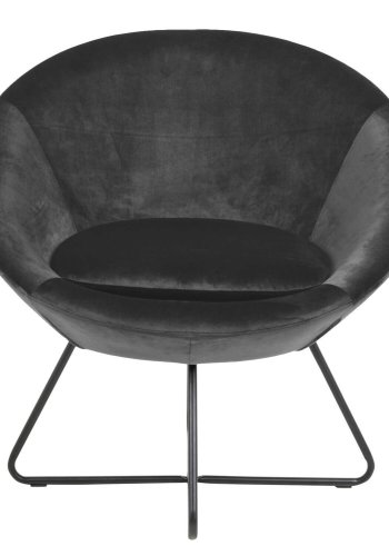 ACT NORDIC Center lenestol - mrk gr/svart stoff/metall, med armlener