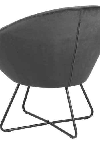 ACT NORDIC Center lenestol - mrk gr/svart stoff/metall, med armlener