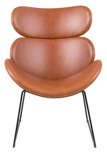 ACT NORDIC Cazar lenestol - cognac/svart kunstskinn/metall 
