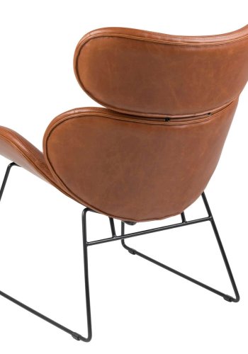ACT NORDIC Cazar lenestol - cognac/svart kunstskinn/metall 