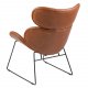 ACT NORDIC Cazar lenestol - cognac/svart kunstskinn/metall 