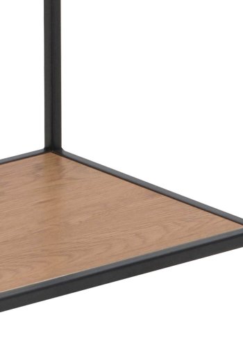 ACT NORDIC Seaford bogreol - natur/sort papir vild eg/metal, m. 4 hylder(H:185cm x77cm x 35cm)