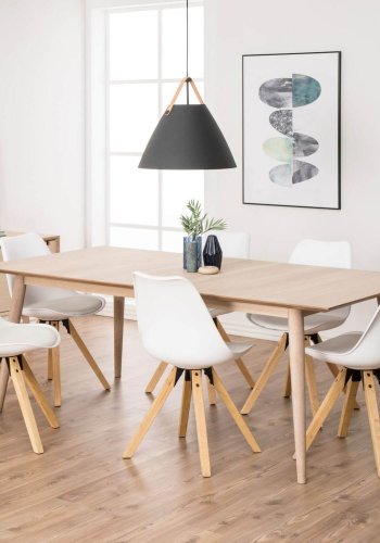 ACT NORDIC Century Spisebord - Naturfarvet tr, hvidpigmenteret eg, m. udtrk, rektangulr, (75x200x100)