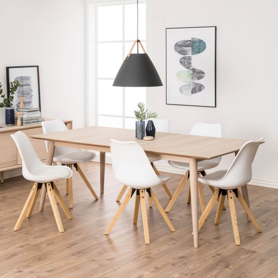 ACT NORDIC Century Spisebord - Naturfarvet tr, hvidpigmenteret eg, m. udtrk, rektangulr, (75x200x100)