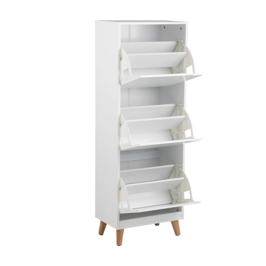 ACT NORDIC Mitra Schuhschrank - weißes Holz, mit 3 Türen