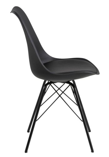 ACT NORDIC Eris Esszimmerstuhl - schwarzer Kunststoff/Metall, mit Kissen