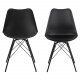 ACT NORDIC Eris Esszimmerstuhl - schwarzer Kunststoff/Metall, mit Kissen