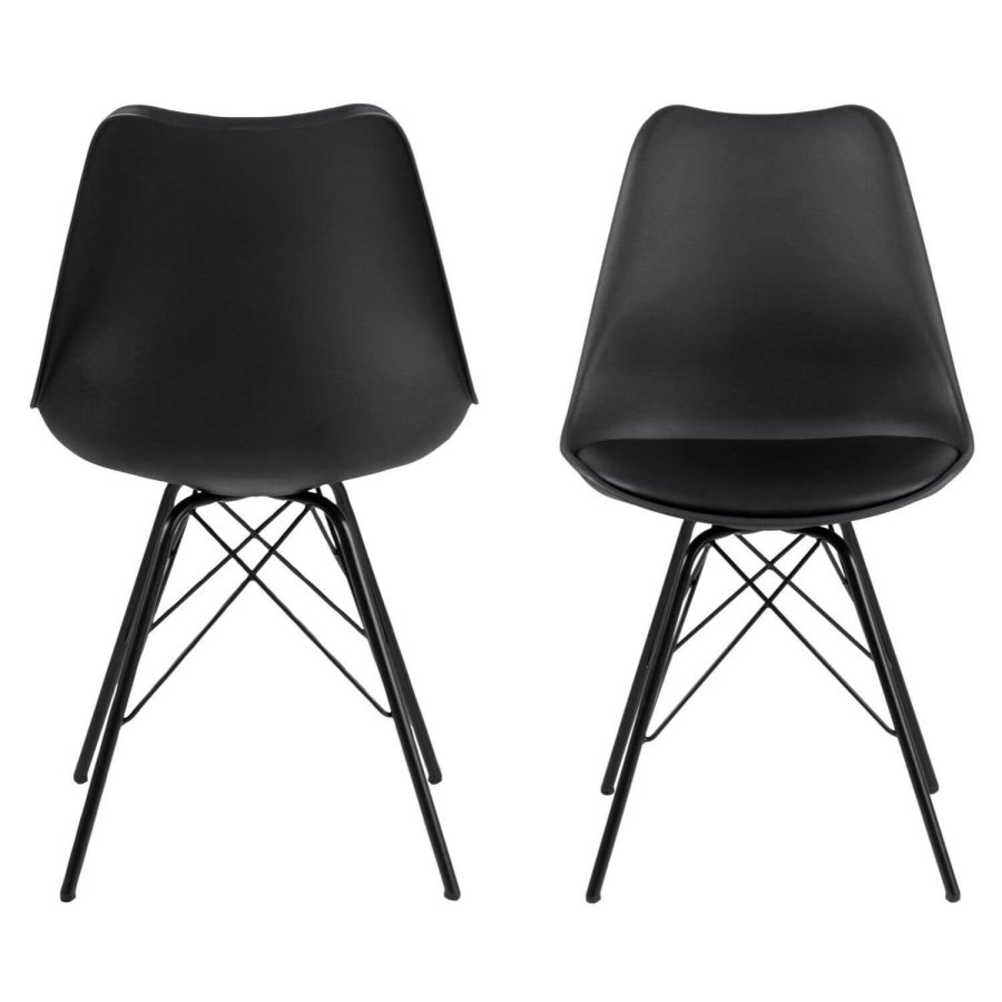 ACT NORDIC Eris Esszimmerstuhl - schwarzer Kunststoff/Metall, mit Kissen