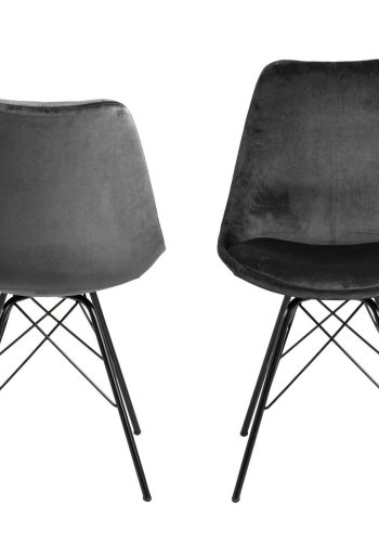 ACT NORDIC Eris Esszimmerstuhl - dunkelgrau/schwarzer Stoff/Metall