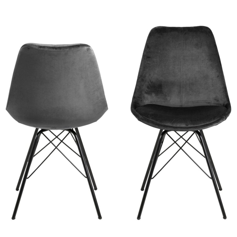 ACT NORDIC Eris Esszimmerstuhl - dunkelgrau/schwarzer Stoff/Metall