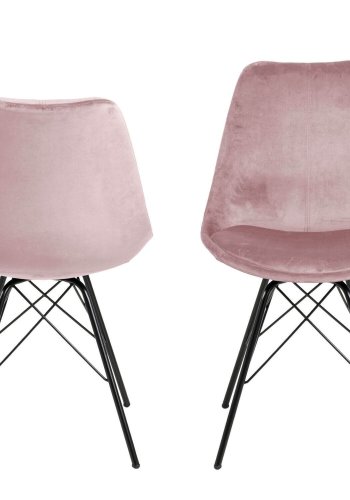ACT NORDIC Eris Esszimmerstuhl - Altrosa/Schwarzer Stoff/Metall