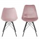 ACT NORDIC Eris Esszimmerstuhl - Altrosa/Schwarzer Stoff/Metall