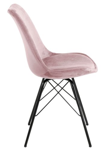 ACT NORDIC Eris Esszimmerstuhl - Altrosa/Schwarzer Stoff/Metall