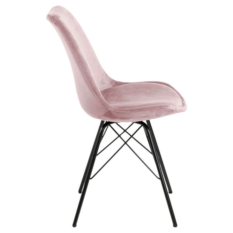 ACT NORDIC Eris Esszimmerstuhl - Altrosa/Schwarzer Stoff/Metall