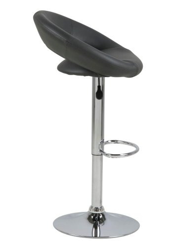 ACT NORDIC Plump Barhocker - dunkelgraues Kunstleder/Chrom, mit Gaskartusche