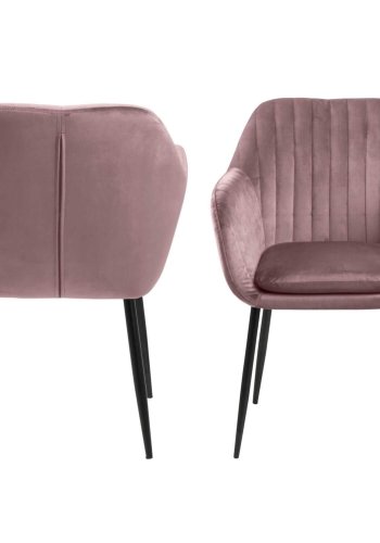 ACT NORDIC Emilia Sessel - rosa/schwarzer Stoff/Metall, mit Armlehnen