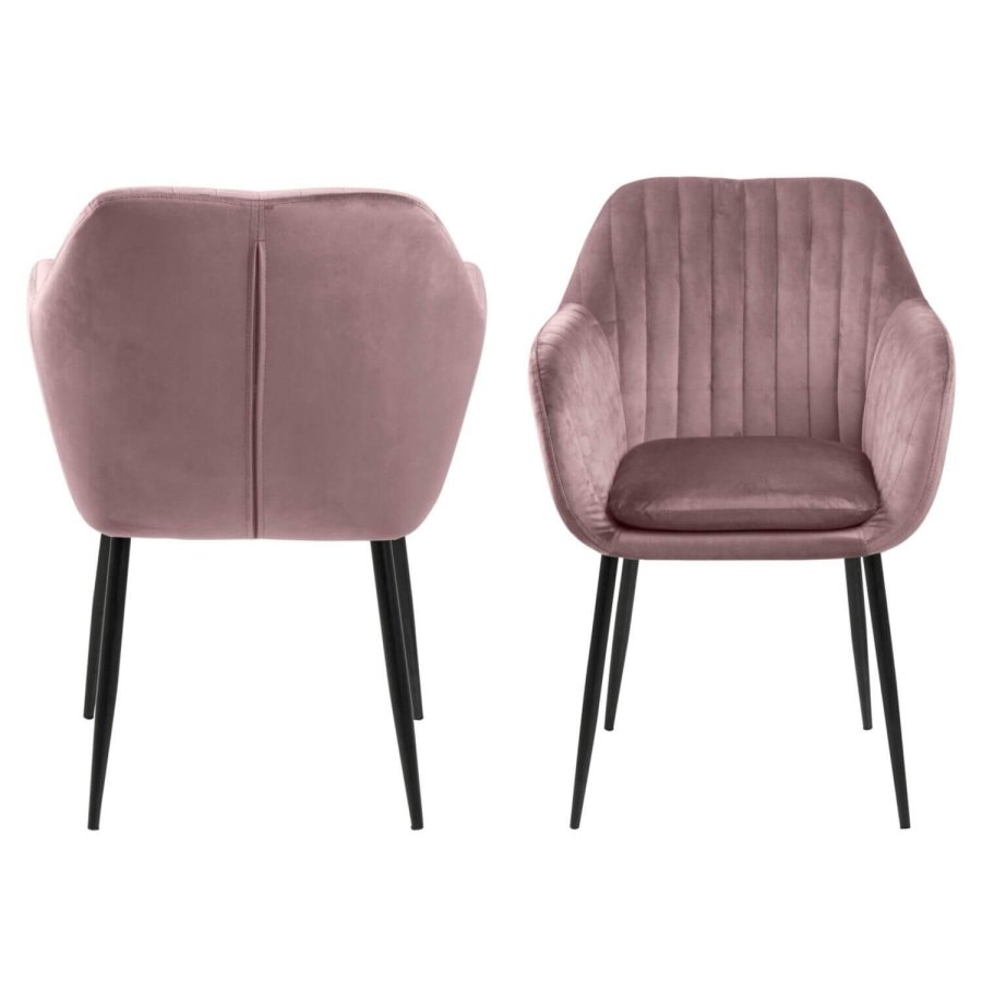 ACT NORDIC Emilia Sessel - rosa/schwarzer Stoff/Metall, mit Armlehnen