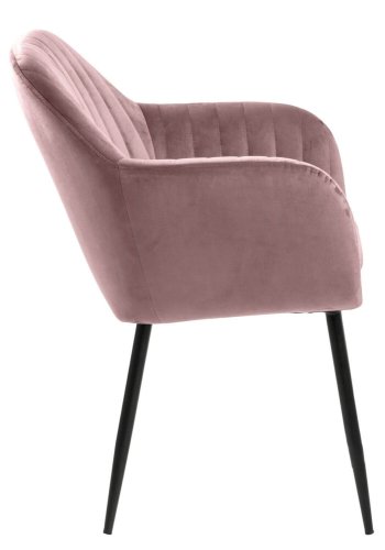 ACT NORDIC Emilia Sessel - rosa/schwarzer Stoff/Metall, mit Armlehnen