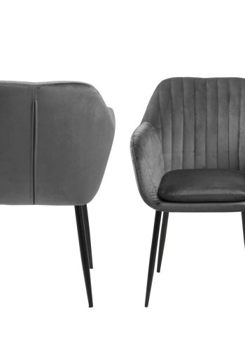 ACT NORDIC Emilia Sessel - dunkelgrau/schwarzer Stoff/Metall, mit Armlehnen