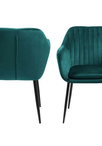 ACT NORDIC Emilia Sessel - flaschengrün/schwarzer Stoff/Metall, mit Armlehnen