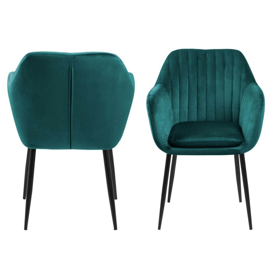 ACT NORDIC Emilia Sessel - flaschengrün/schwarzer Stoff/Metall, mit Armlehnen