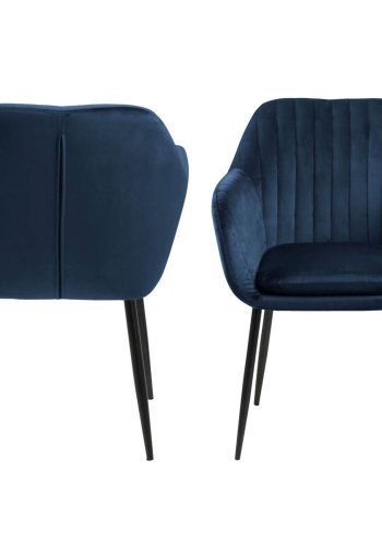 ACT NORDIC Emilia Sessel - dunkelblau/schwarzer Stoff/Metall, mit Armlehnen