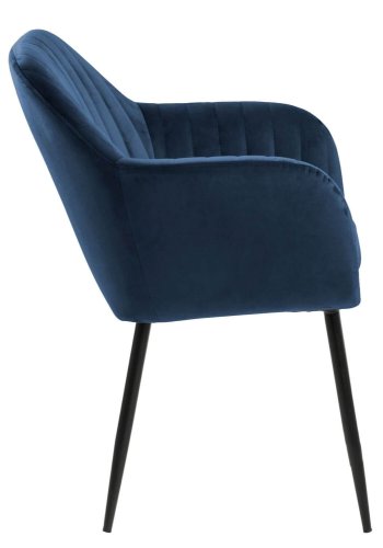 ACT NORDIC Emilia Sessel - dunkelblau/schwarzer Stoff/Metall, mit Armlehnen