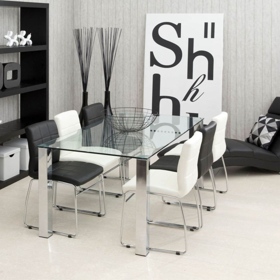 ACT NORDIC Edge Spisebord - Glassplate, glass, rektangulrt, (75x180x90)