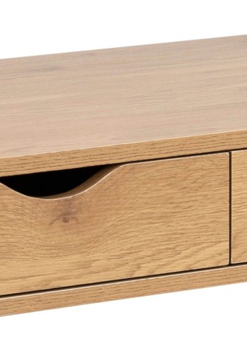 ACT NORDIC Neptun skrivebord i finer - natur papir vild eg/sort, m. 3 skuffer (110x50)