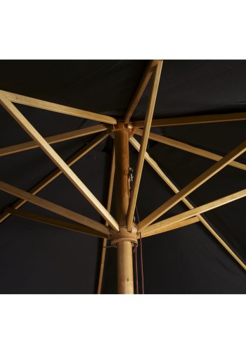 VENTURE DESIGN Naxos parasoll 3m - svart polyester og naturlig tre 