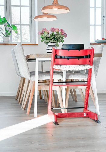 NocNoi Ven spisebordsstol - grt stof/egetr