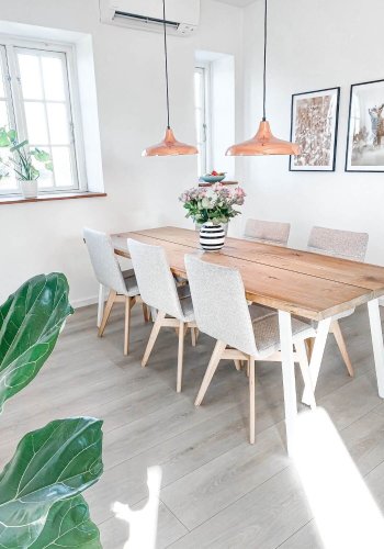 NocNoi Ven spisebordsstol - grt stof/egetr