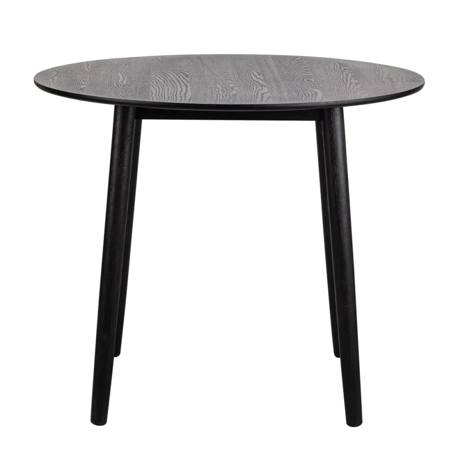 NORDLYS Tradisjonelt spisebord, rundt - svart furu (90)