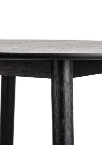 NORDLYS Tradisjonelt spisebord, rundt - svart furu (90)