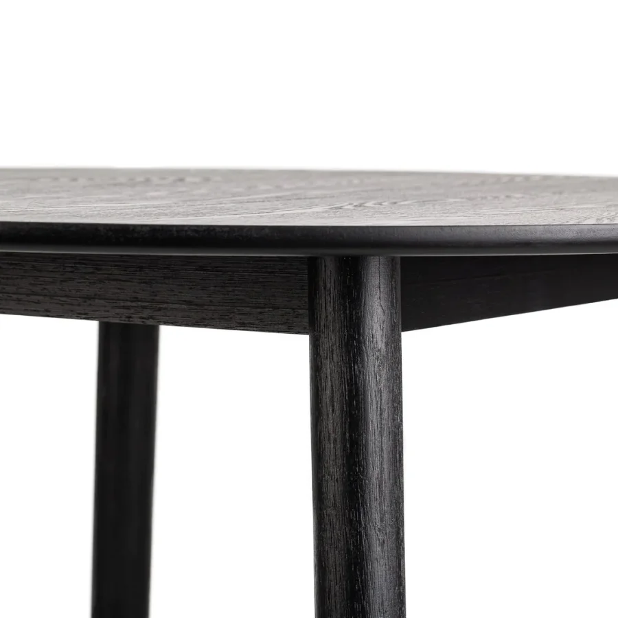 NORDLYS Tradisjonelt spisebord, rundt - svart furu (90)