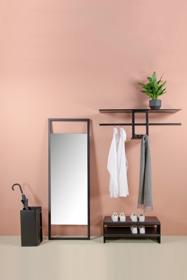 SPINDER DESIGN Sasha L veggspeil, rektangulrt - speilglass og sort stl (160x54)