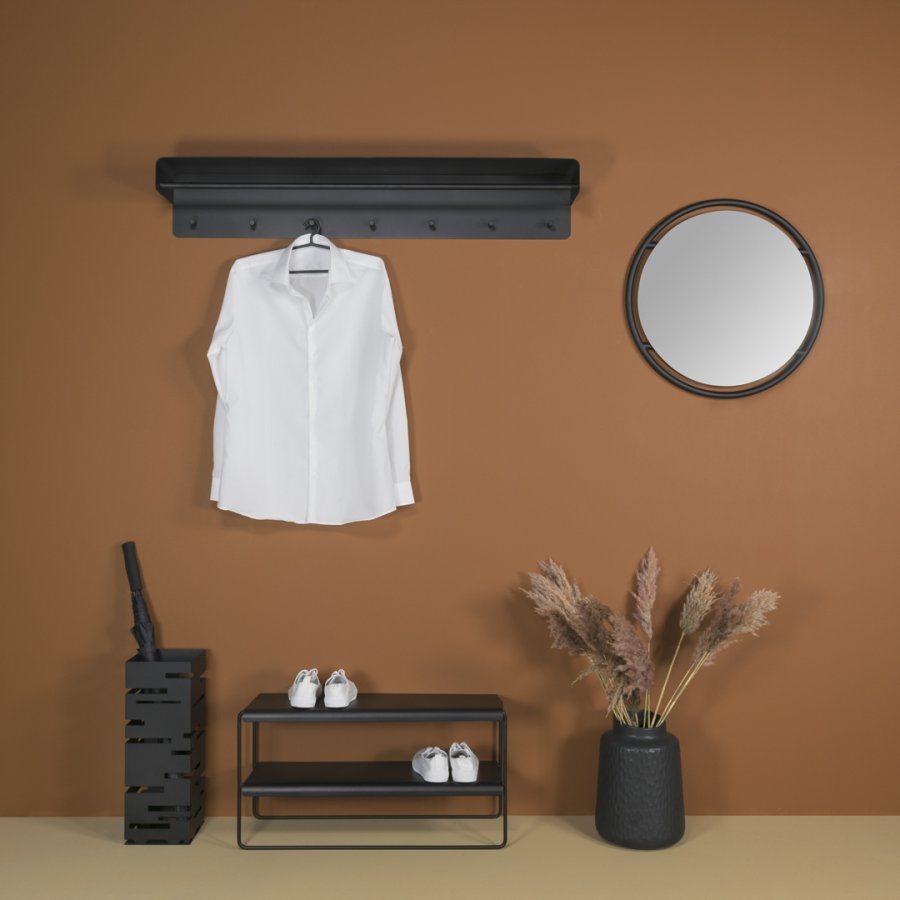 SPINDER DESIGN Winkel knagerkke, m. 7 knager - sort stl (B:118)