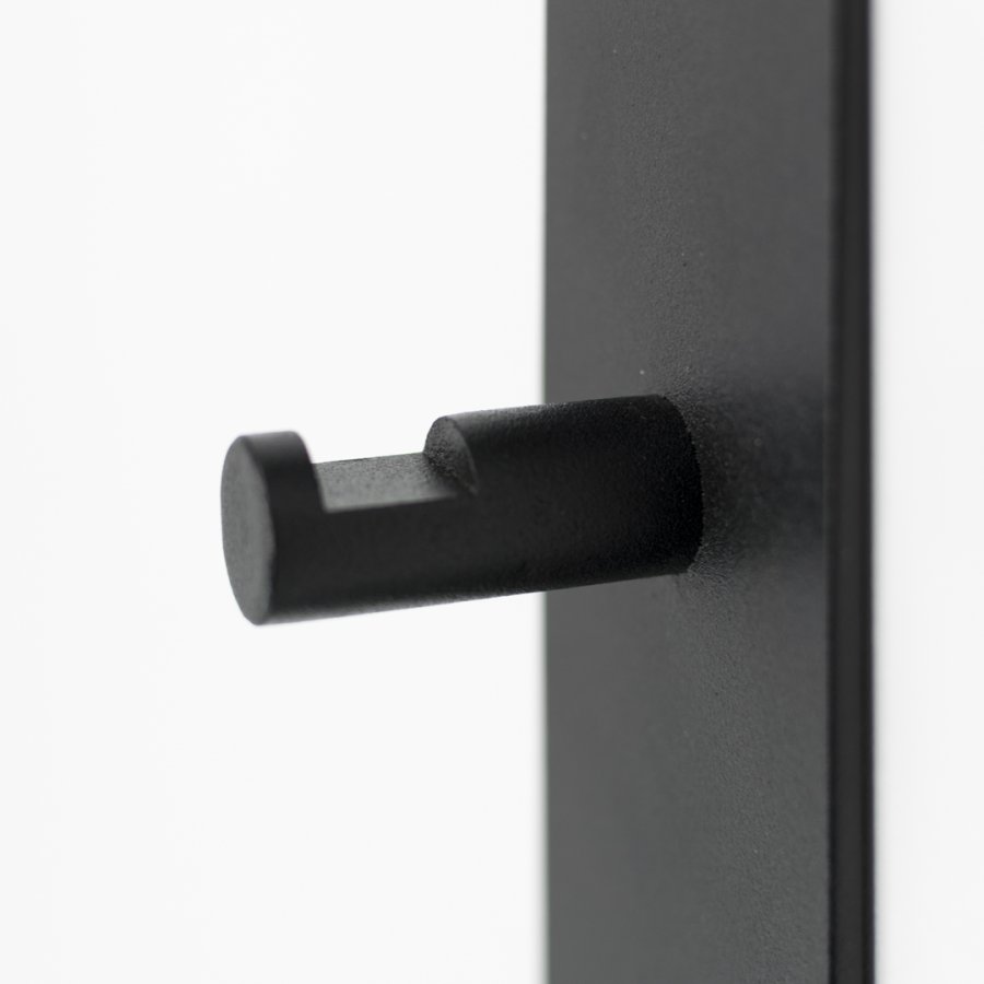 SPINDER DESIGN Winkel Bar knaggrekke, m. 4 kroker og 1 hengerstang - svart stl (H:115)