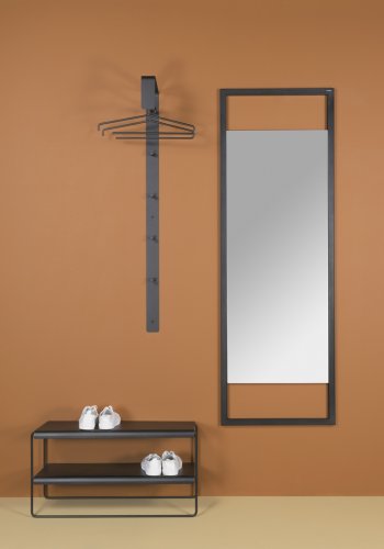 SPINDER DESIGN Winkel Bar knaggrekke, m. 4 kroker og 1 hengerstang - svart stl (H:115)