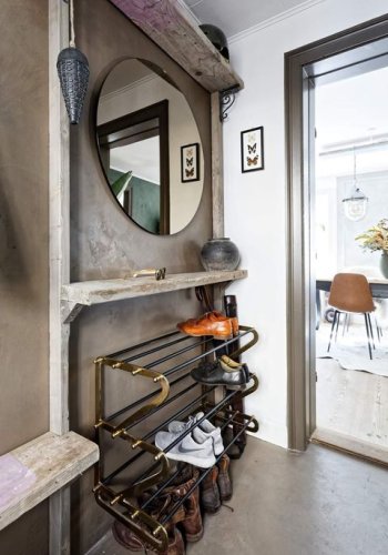 KARE DESIGN Walk Big skohylle - messing og svart metall, m. 3 hyller