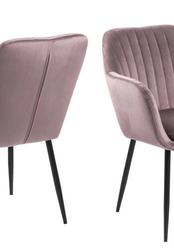 ACT NORDIC Emilia Sessel - rosa/schwarzer Stoff/Metall, mit Armlehnen